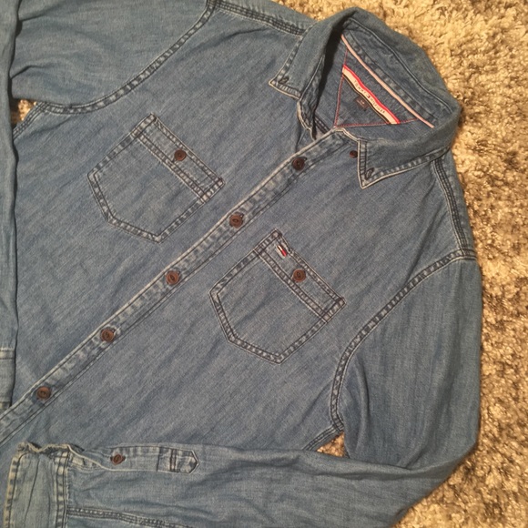 Tommy Hilfiger Denim Longsleeve Shirt Blue Size S - Picture 2 of 4